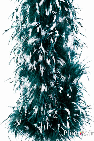 Struisvogel lont - 10 cm - groen-wit